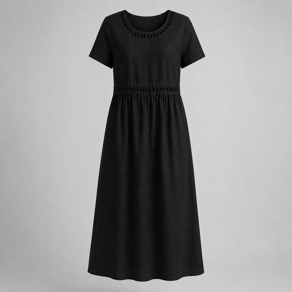 Hazel™ | Women's Elegant Embroidered Linen Dress