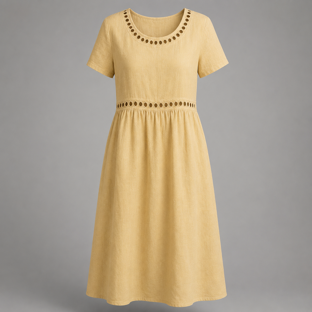 Hazel™ | Women's Elegant Embroidered Linen Dress