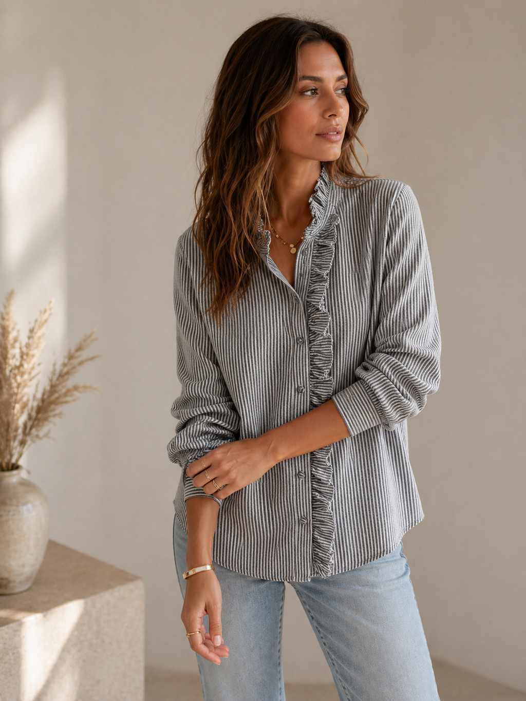 ELARA™ | Feminine Blouse with Elegant Ruffles