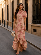ROSARIO™ | Long Floral Chiffon Dress