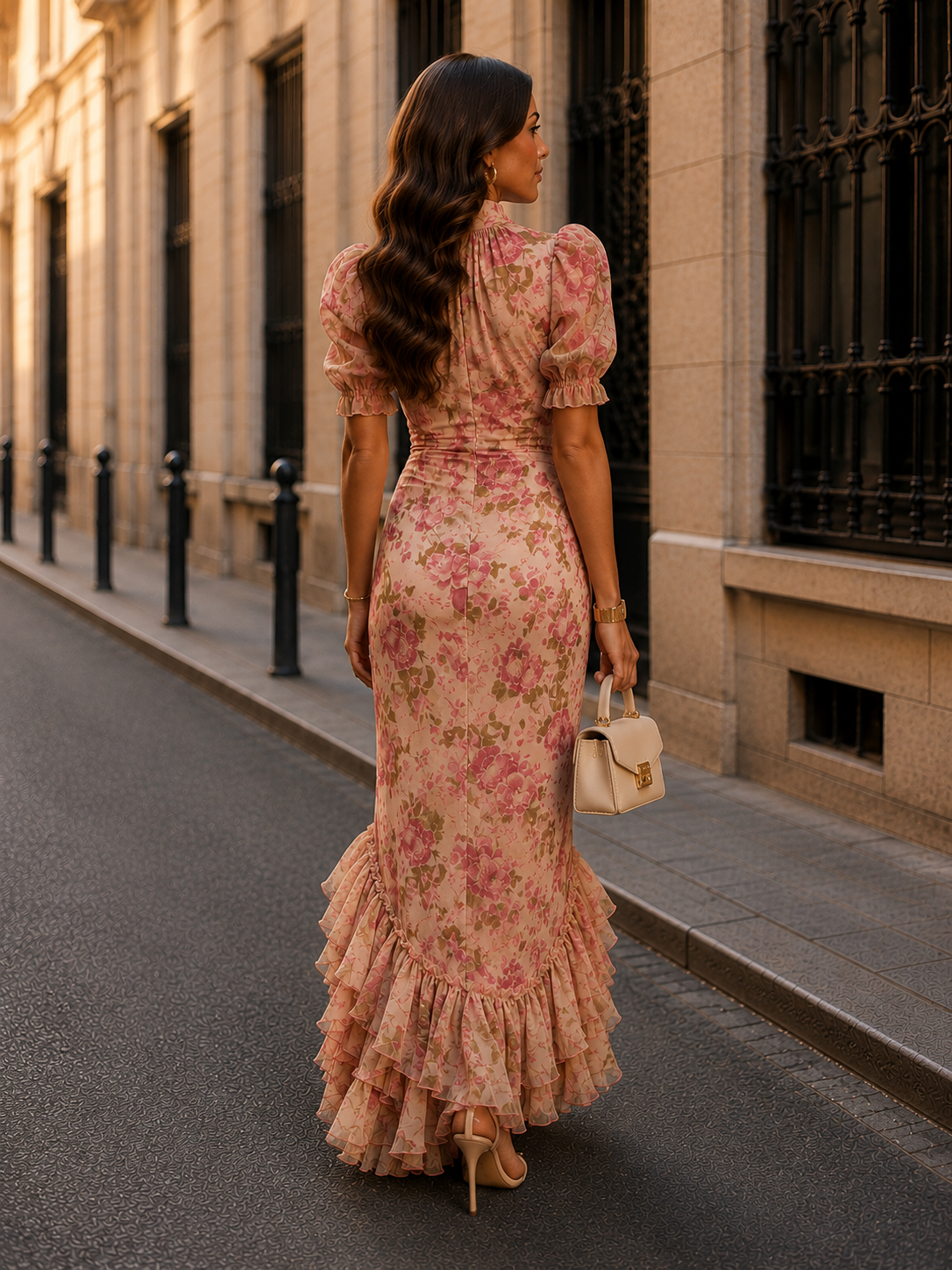 ROSARIO™ | Long Floral Chiffon Dress
