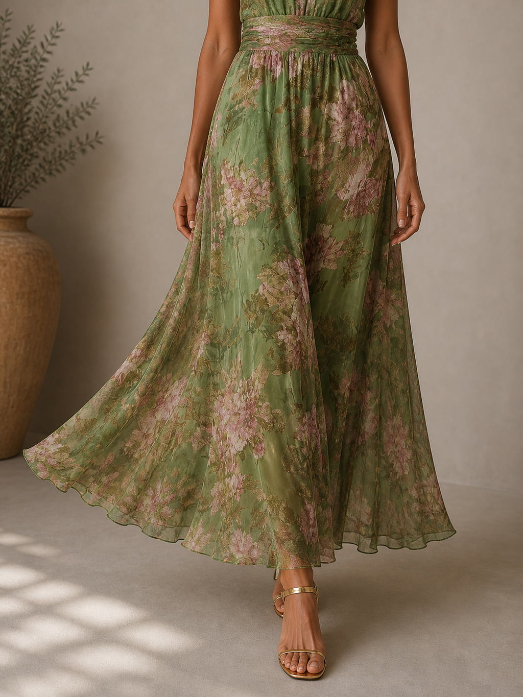 ELIRA™ | Elegant Floral Print Maxi Dress