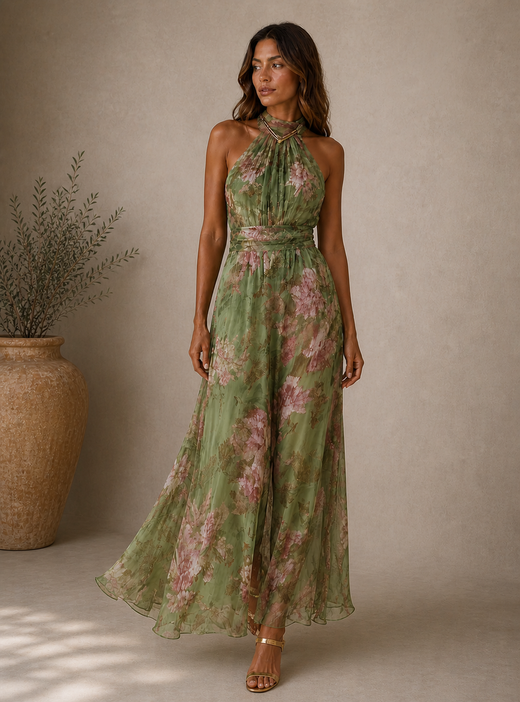 ELIRA™ | Elegant Floral Print Maxi Dress