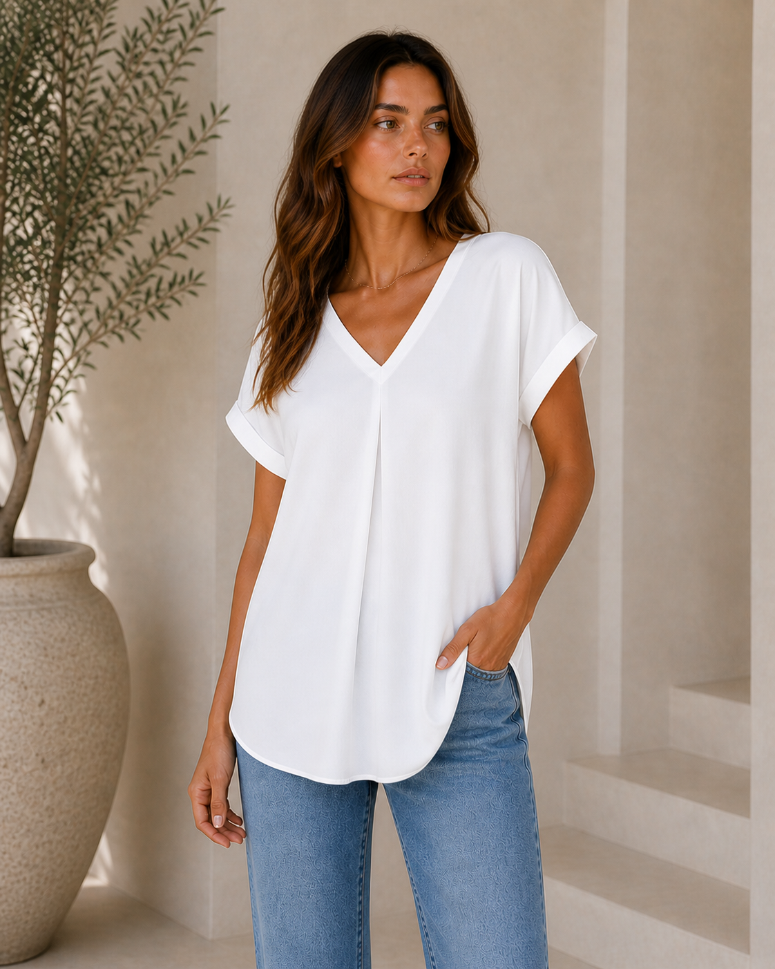SELIRA™ | Casual Patchwork T-Shirt with a Relaxed Fit